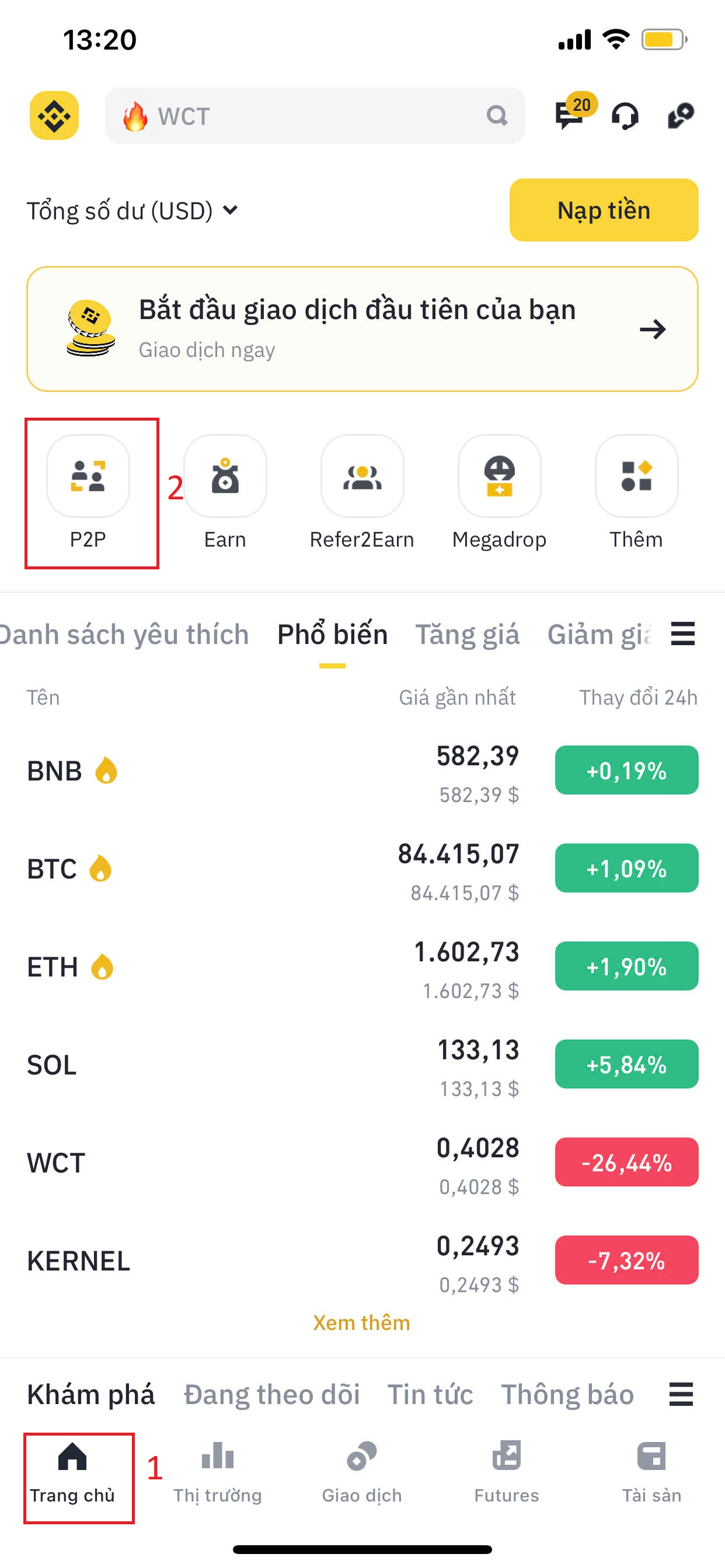 Truy cập P2P - Sàn Binance có uy tín không?